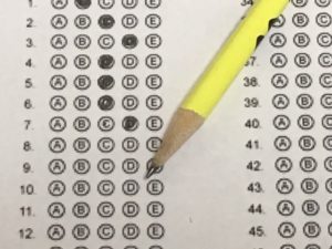 answer sheet used for test taking